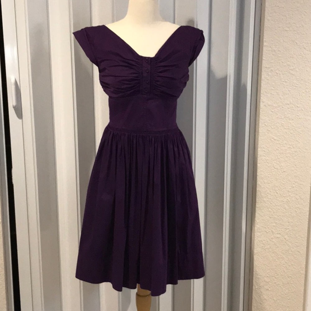 Maggie London purple dress